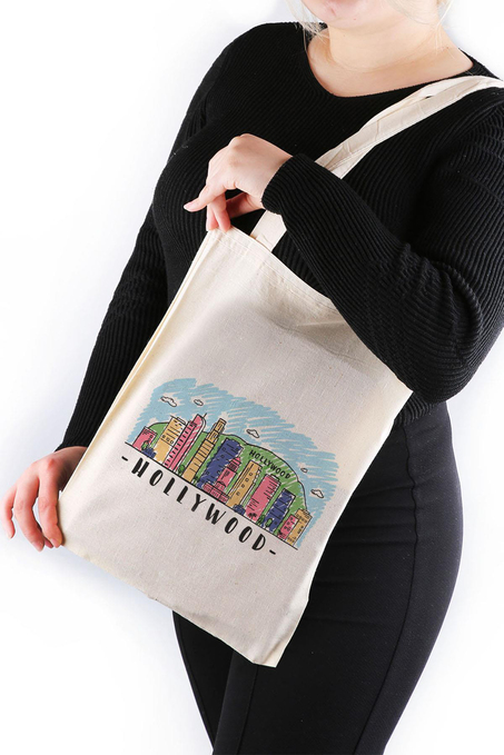 Hollywood Renkli Bez Çanta 30*40 Tote Bag TOT34