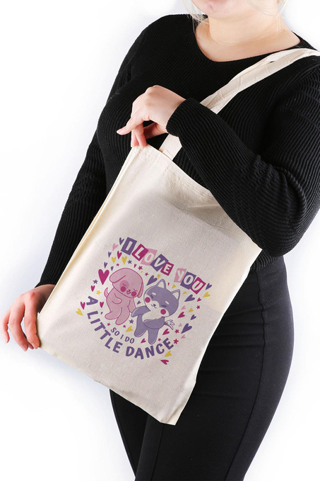 I Love You Ayıcıklı Bez Çanta 30*40 Tote Bag TOT20