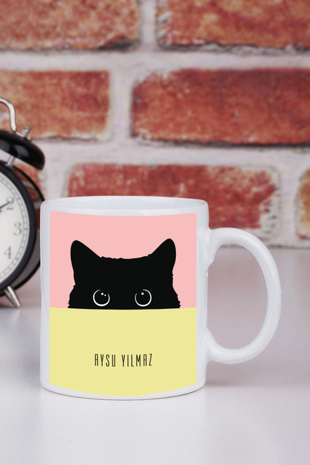 İsme Özel Kedili Hediye Kupa Bardak