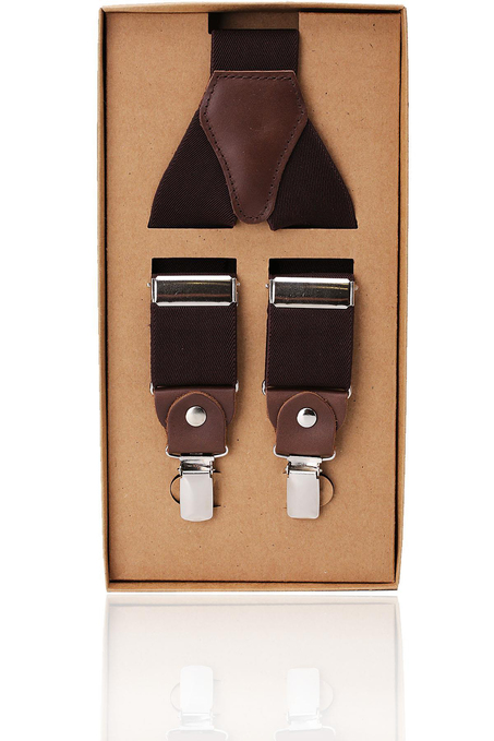 Kahverengi Deri Bağlantılı Erkek Pantolon Askısı PAN54