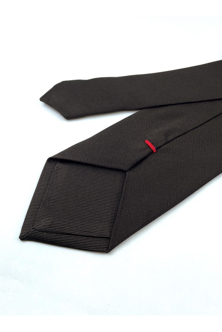 Kahverengi Diagonal İtalyan Düz İpek Kravat İK1294