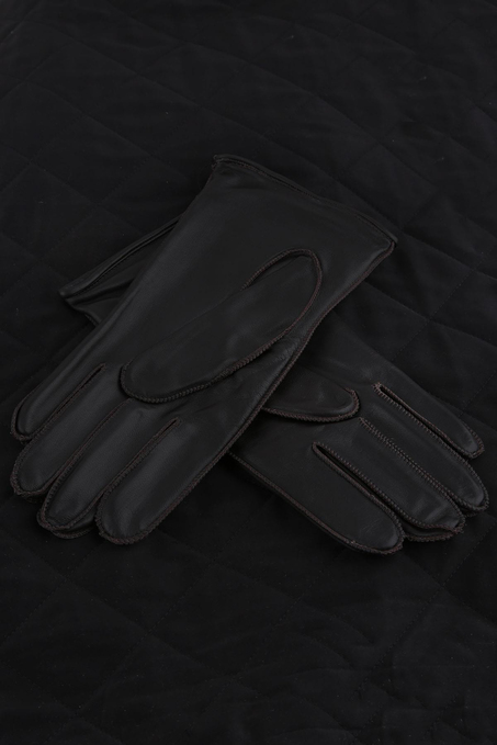 Kahverengi Düz Hakiki Deri Erkek Eldiven EL35