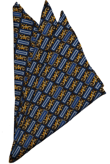 Kahverengi Motif Baskılı İpek Mendil SPS392