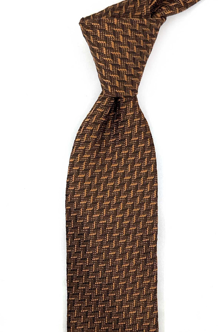 Kahverengi Motif İpek Kravat İK2451