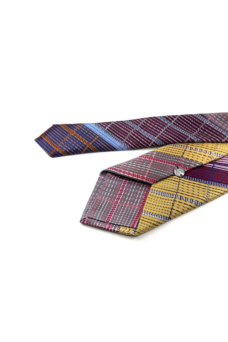 Kare Desen Çok Renkli Patchwork Kravat KK13264