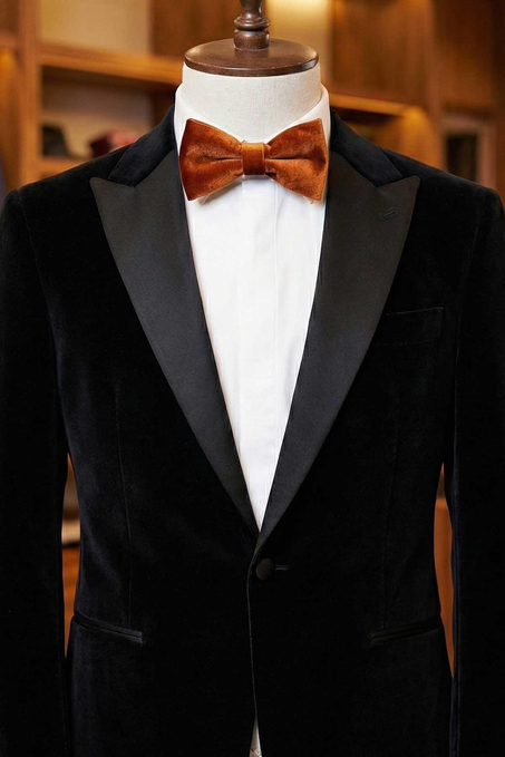 Kiremit Kadife Düz Papyon P1706