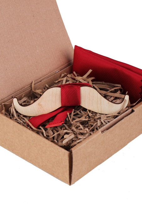 Kırmızı Ahşap Papyon AHP357