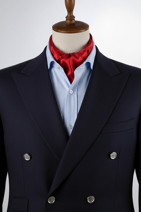 Kırmızı Düz Ascot Fular K573