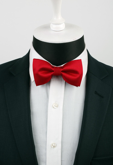 Kırmızı Kendinden Desenli Papyon P489