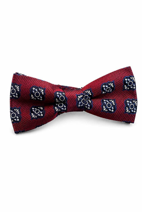 Kırmızı Motif İpek Papyon SB208