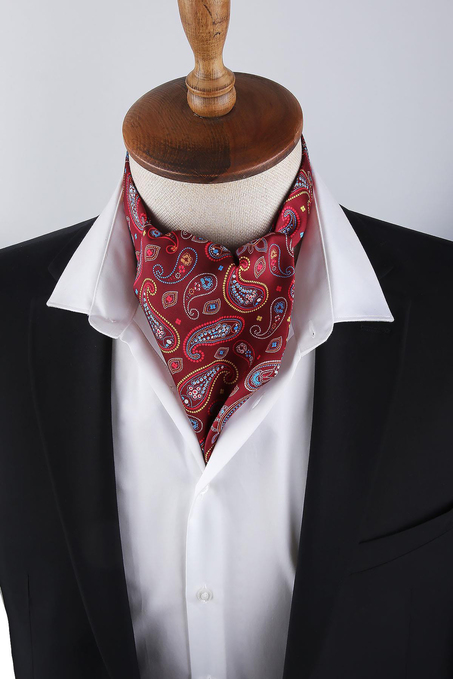 Kırmızı Şal Desen Erkek Fular K417