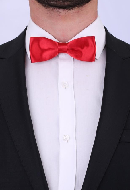 Kırmızı Slim Saten Papyon SP17