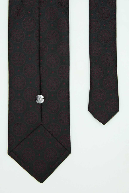 Koyu Yeşil Motif Kravat