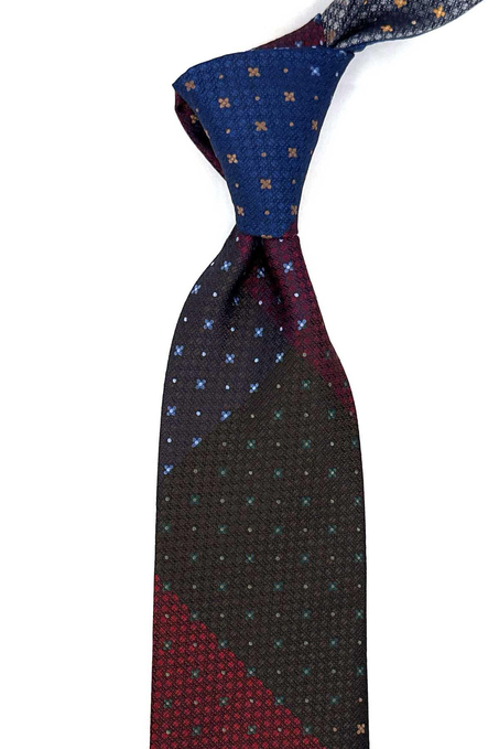 Küçük Desen Çok Renkli Patchwork Klasik Kravat KK12220