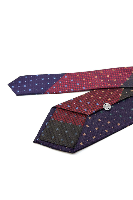 Küçük Desen Çok Renkli Patchwork Klasik Kravat KK12220