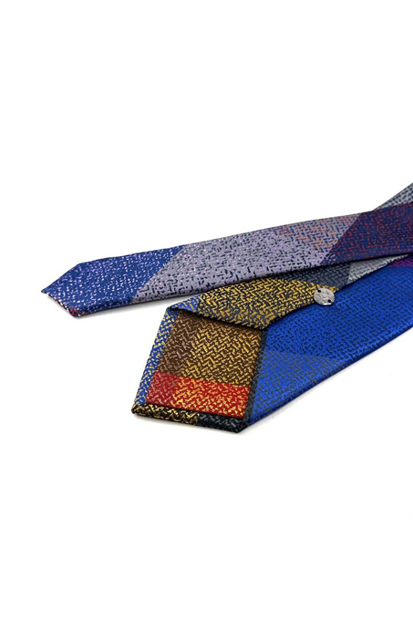 Kum Desen Çok Renkli Patchwork Kravat KK13224