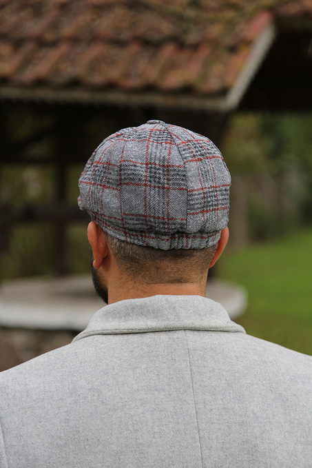 La Pescara Gri Yün Erkek Kasket Şapka KST44