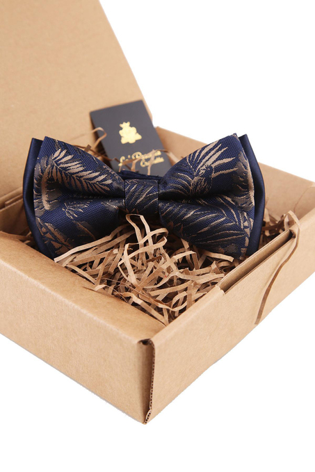 Lacivert Çiçek Desen Papyon P1469