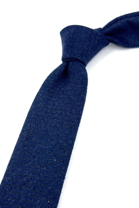 Lacivert - Füme Yün Slim Kravat SK7807