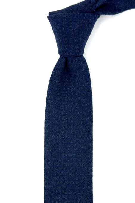 Lacivert - Füme Yün Slim Kravat SK7807