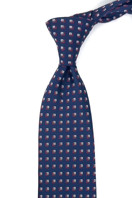Lacivert Küçük Desen Mendilli Klasik Kravat KK11847