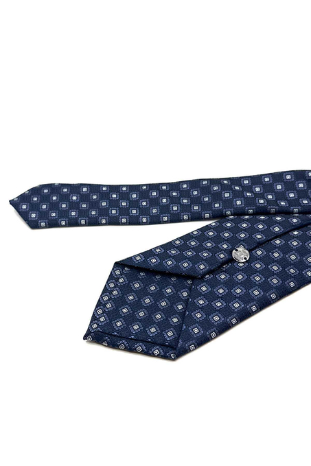 Lacivert Küçük Desen Mendilli Klasik Kravat KK13027