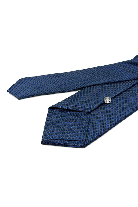 Lacivert Küçük Desen Mendilli Klasik Kravat KK12630