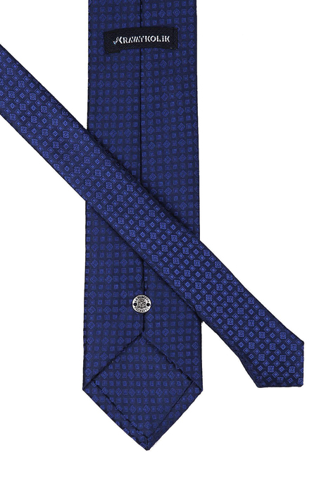 Lacivert Küçük Desen Mendilli Klasik Kravat KK9405
