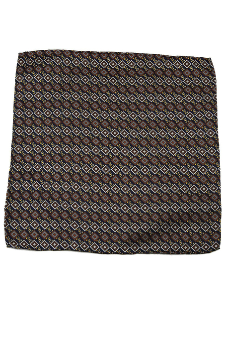 Lacivert Motif Baskı İpek Mendil SPS224