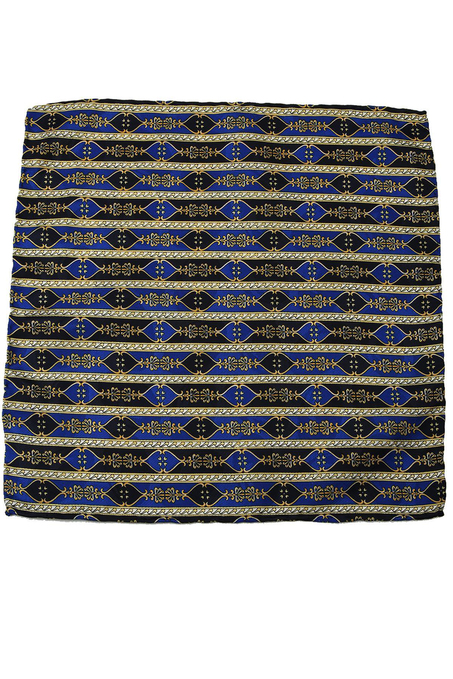 Lacivert Motif Baskılı İpek Mendil SPS384