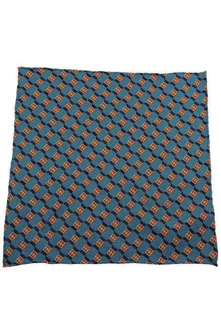 Lacivert Motif Baskılı İpek Mendil SPS154