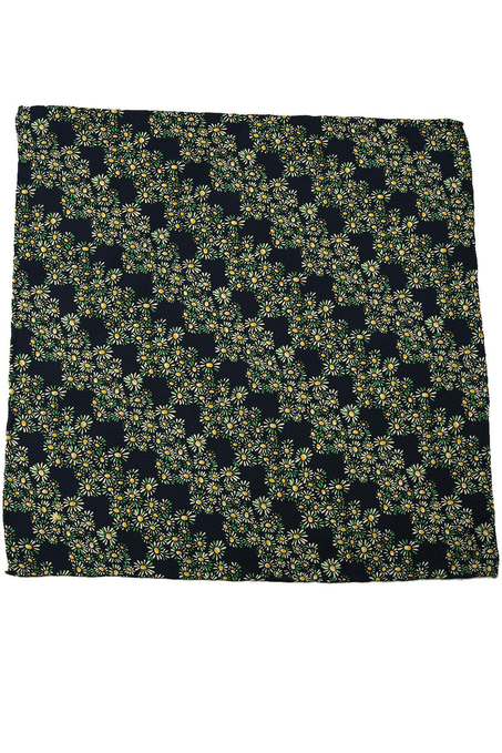 Lacivert Motif Baskılı İpek Mendil SPS287