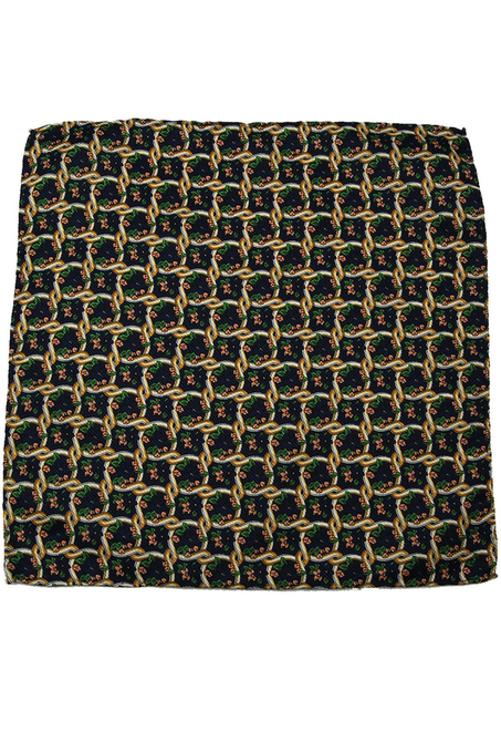 Lacivert Motif Baskılı İpek Mendil SPS317