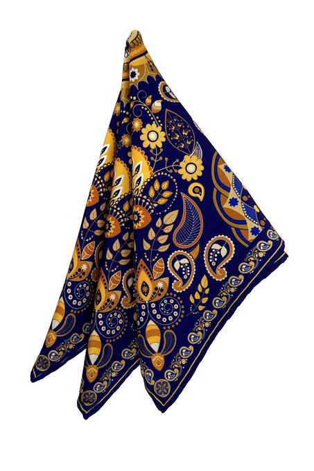 Lacivert Motif Desen Erkek Cep Mendili SPS625-107