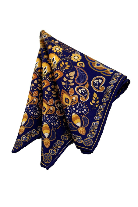 Lacivert Motif Desen Erkek Cep Mendili SPS625-107