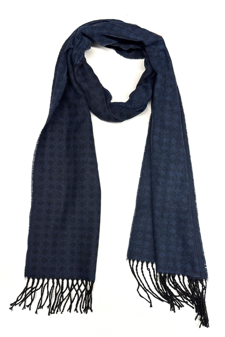 Lacivert Motif Desen Erkek Kaşkol K542
