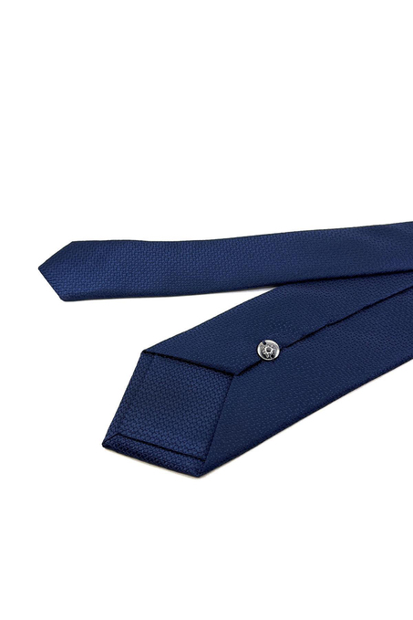 Lacivert Nokta Desen Mendilli Klasik Kravat KK11300