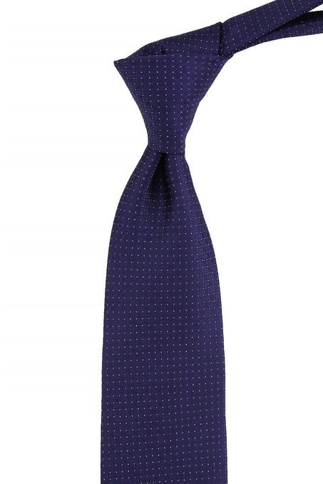 Lacivert Nokta Desen Mendilli Klasik Kravat KK10807