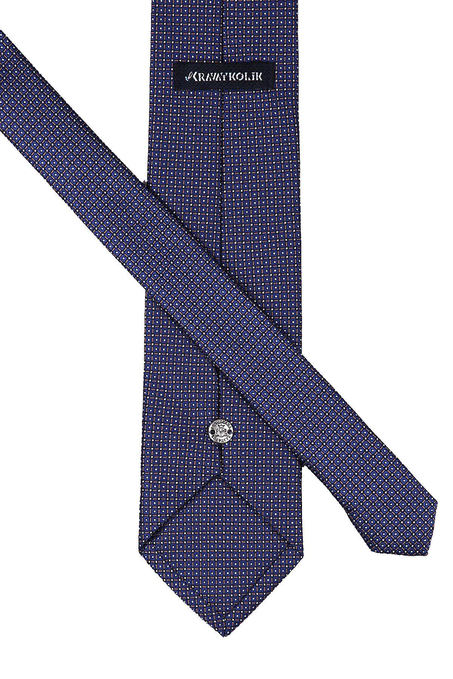Lacivert Nokta Desen Mendilli Klasik Kravat KK9382