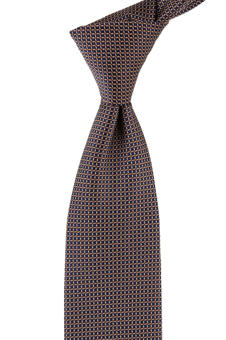 Lacivert Nokta Desen Mendilli Klasik Kravat KK10786