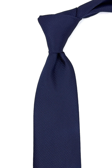 Lacivert Nokta Desen Mendilli Klasik Kravat KK11296