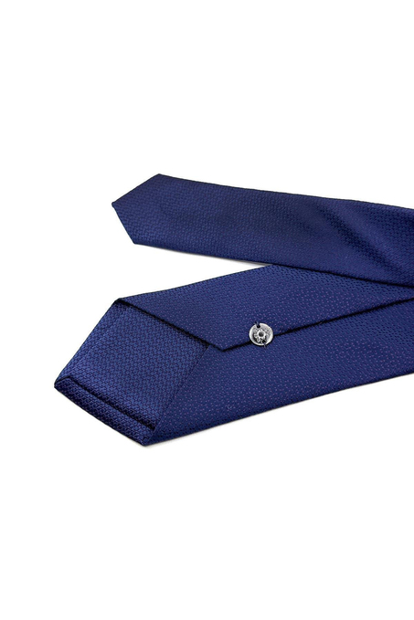 Lacivert Nokta Desen Mendilli Klasik Kravat KK11296