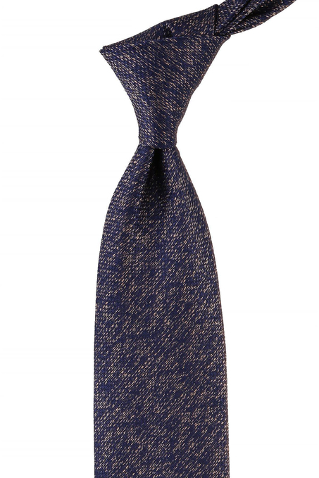 Lacivert Nokta Desen Mendilli Klasik Kravat KK10725