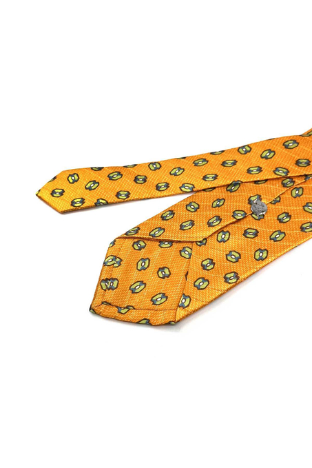 Lambourne Style Turuncu Motif Desen İtalyan İpek Kravat İK1992