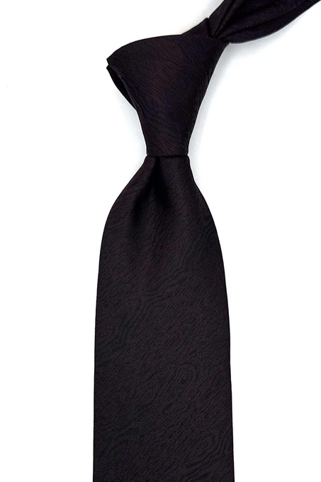 Lepoller Style Kahverengi Kendinden Desen İtalyan İpek Kravat İK1828