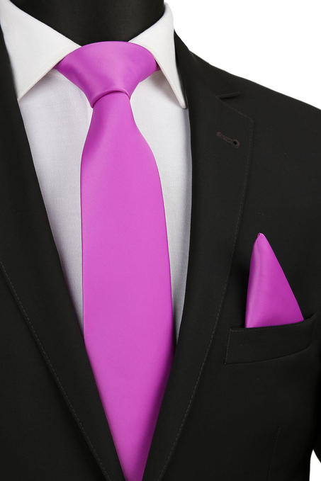 Lilyum Mendilli Düz Saten Kravat KK1135