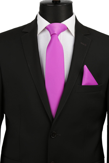 Lilyum Mendilli Düz Saten Kravat KK1135