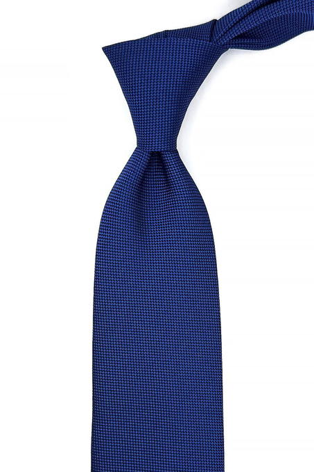 Mavi Kendinden Desen Mendilli Klasik Kravat KK11041