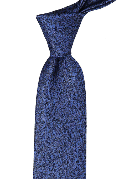 Mavi Kum Desen Mendilli Klasik Kravat KK9548