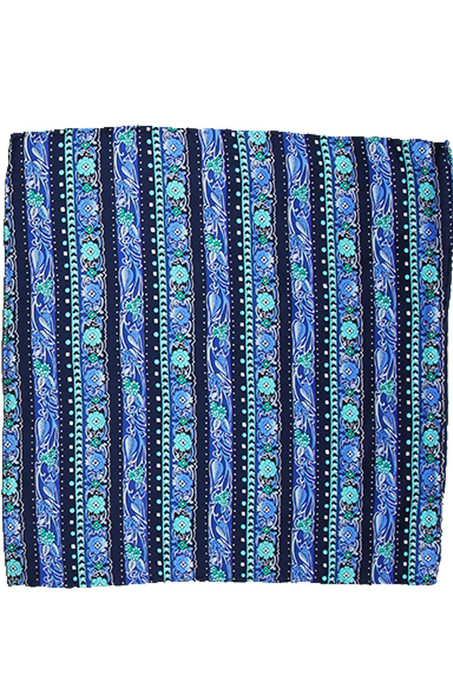Mavi Motif Baskılı İpek Mendil SPS245